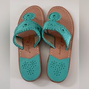 New Jack Rogers Turquoise Leather Thong Sandals